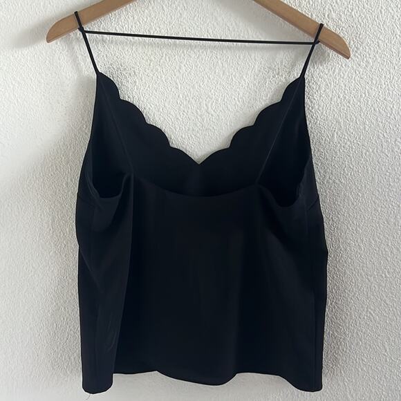 TopShop Black Scalloped Cami Tank Contemporary Preppy US 6 - Picture 4 of 4